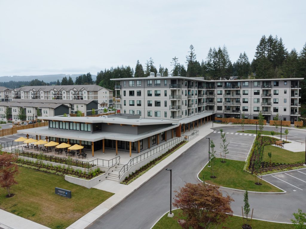 Outside of the Timberline seniors community building