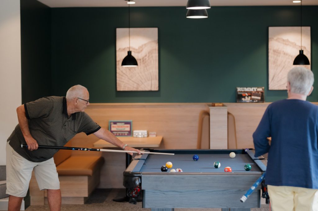 Seniors playing pool